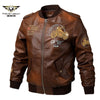 Men's Leather Jackets and Coats Male Motorcycle Leather Jacket Casual Slim Brand Clothing V-Neck Collar Coats