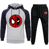 Marvel Movie Deadpool Mens Set Hoodies Pants 2019 New Causal Men Set Hooded Sweatshirt Raglan Hoodie Pant Pullovers Sweatpant