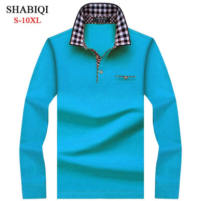 SHABIQI Classic Brand Men shirt Men Polo Shirt Men Long Sleeve Polos Shirt T Designer Polo Shirt Plus Size 6XL 7XL 8XL 9XL 10XL