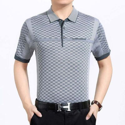 New summer polo shirt men short sleeve polos shirts plaid slim fit mens pol clothes dress bodybuilding streetwear poloshirt 9097